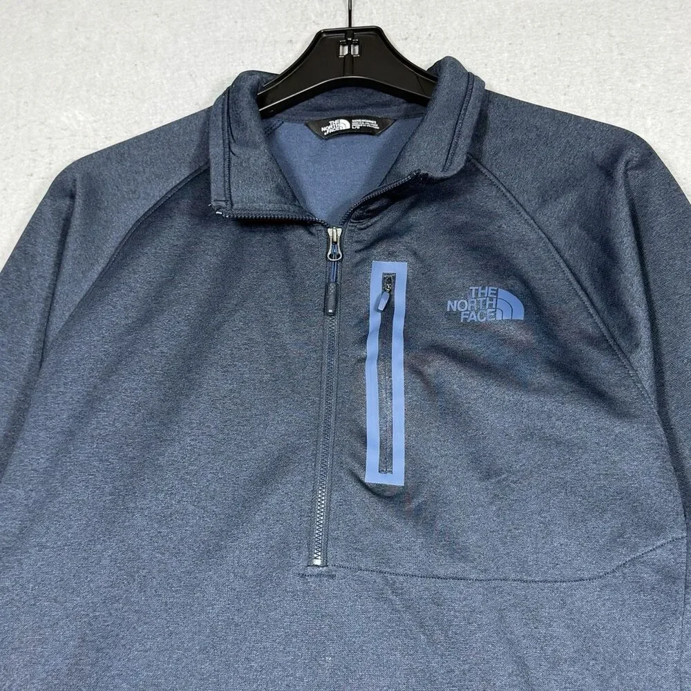 The North Face 1/2 Zip Pullover Long Sleeve Men's Large Blue Fleece